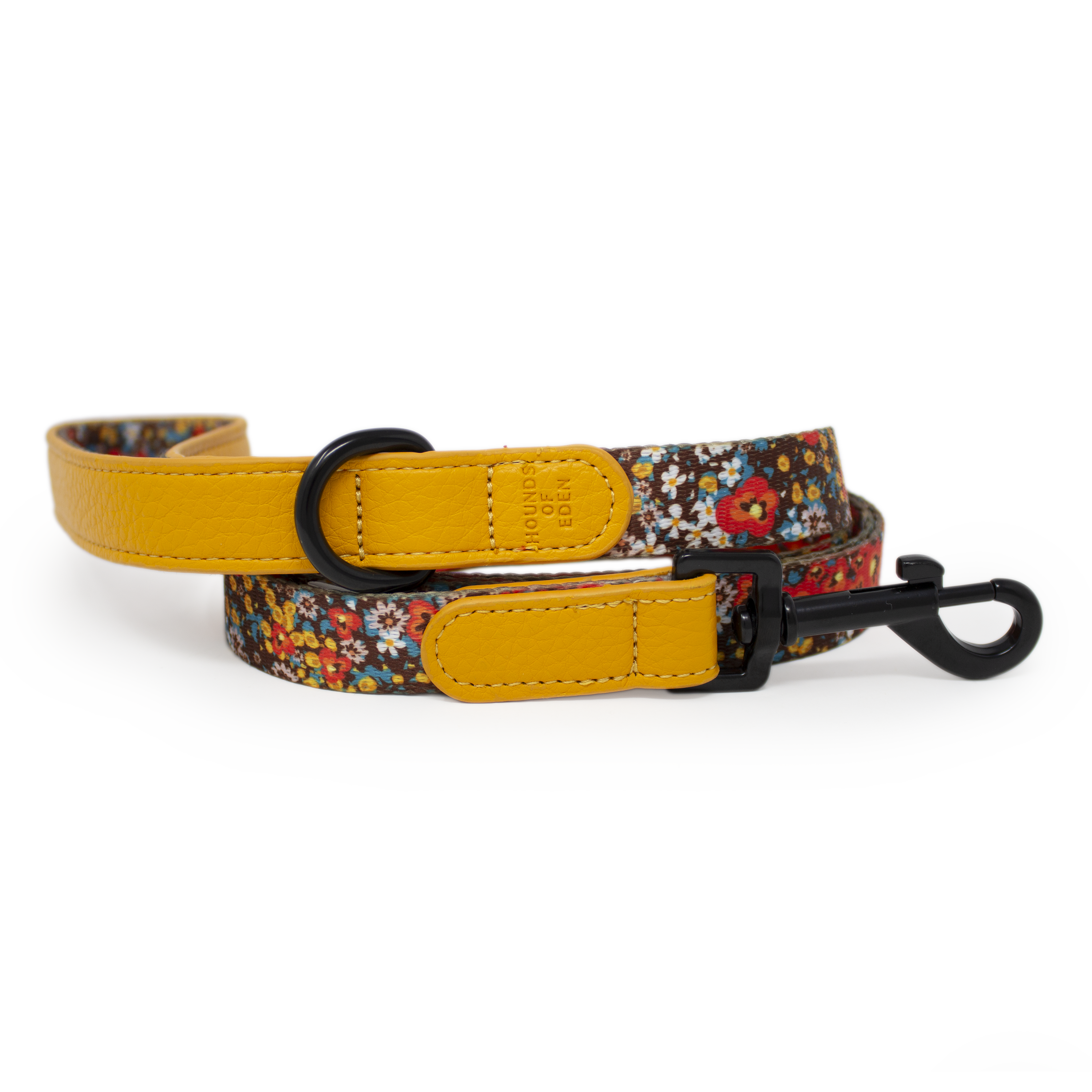 Retro Bloom Leather Dog Lead