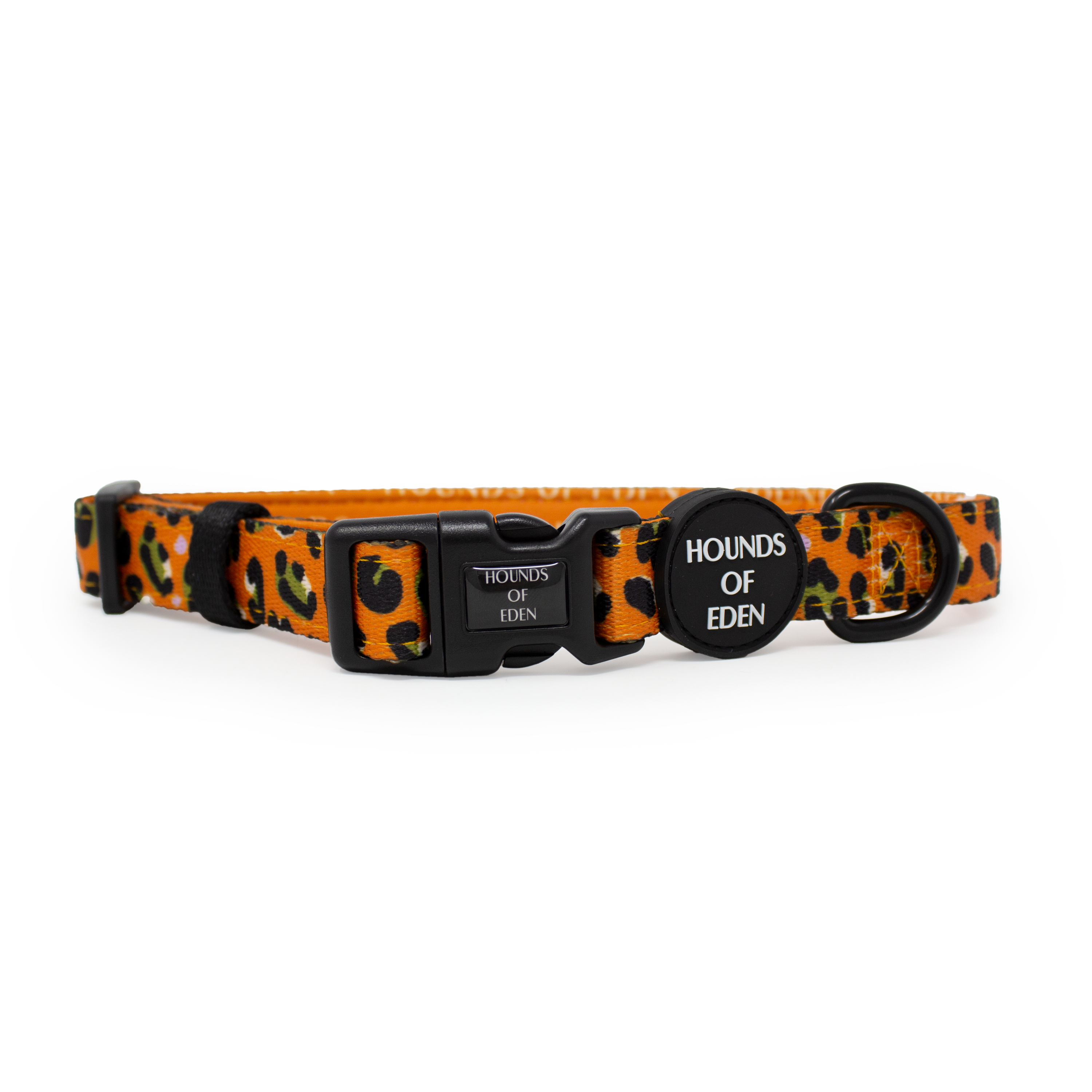 Burnt Orange Leopard Design Dog Collar