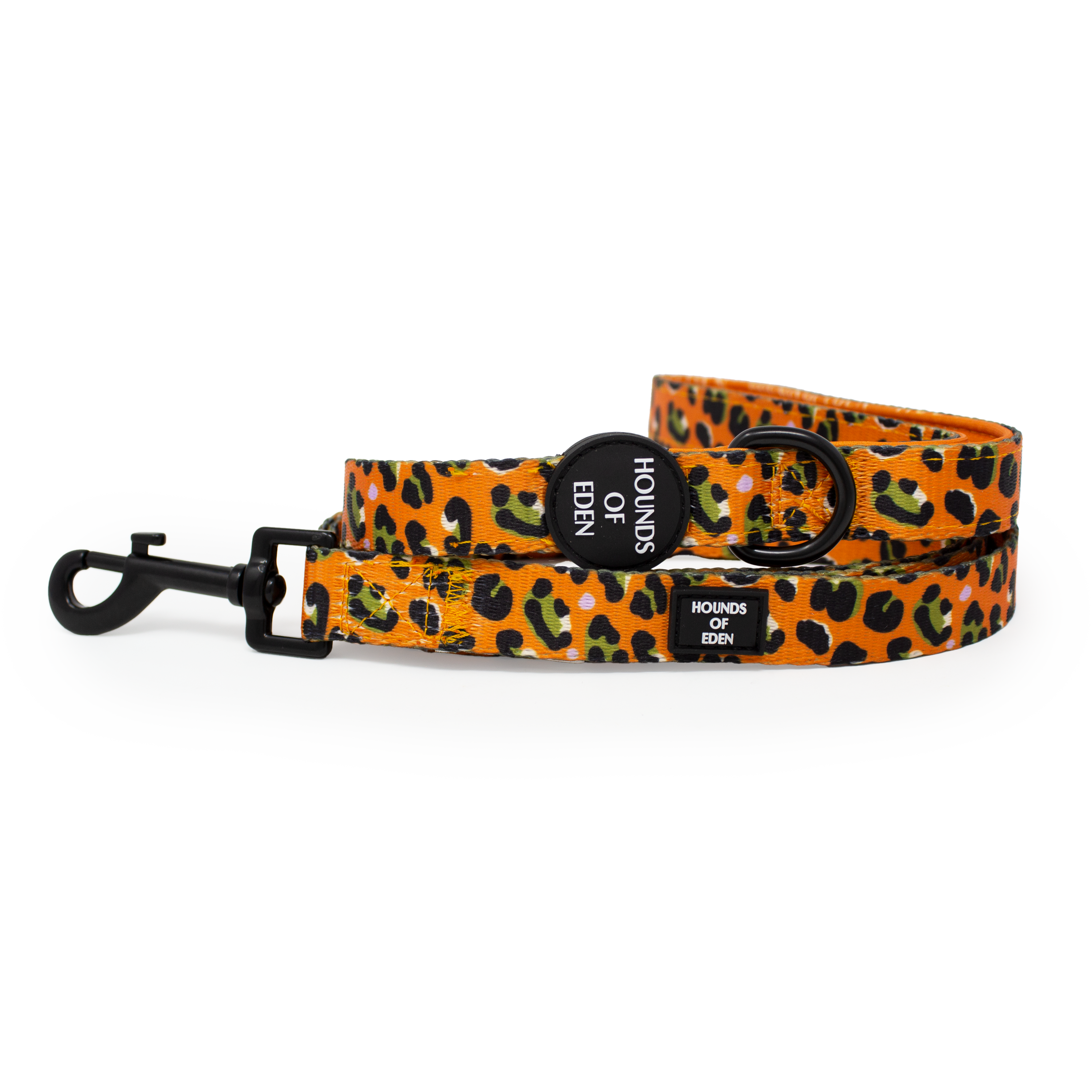 Burnt Orange Leopard Design Dog Lead
