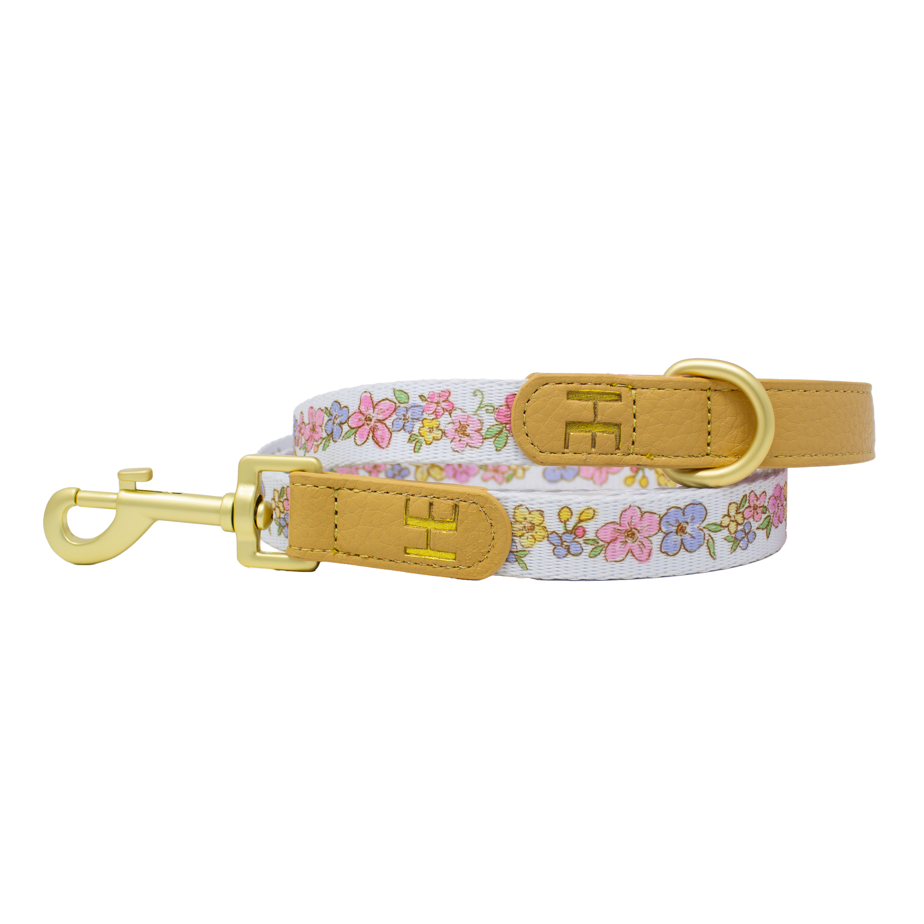 Pastel Petals - Leather Dog Lead